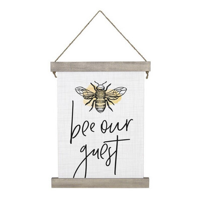Bee Themed Hanging Canvas Sign