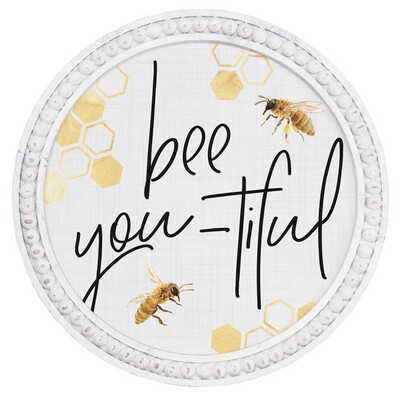 Bee You-tiful Beaded Round Wall Decor