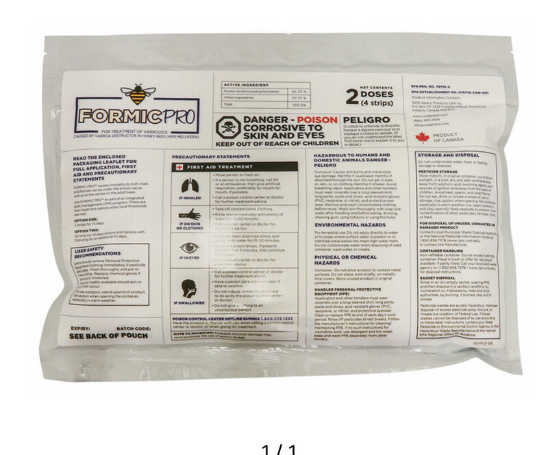 Formic Pro for Treatment for Varroa Mites