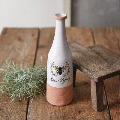 Bee Happy Bud Vase
