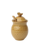 Brown Honeycomb Honey Pot