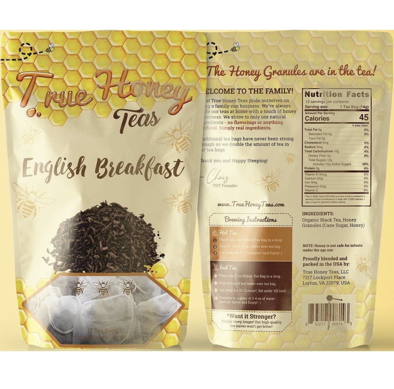 True Honey Teas - 12 pk. Bag