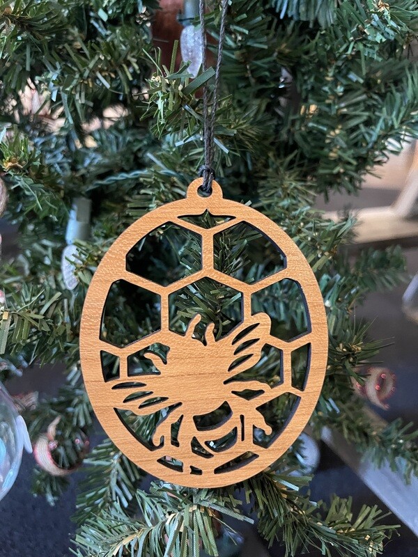 Wooden Honey Bee Ornament