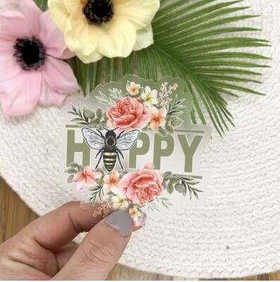 Bee Happy Decal Sticker