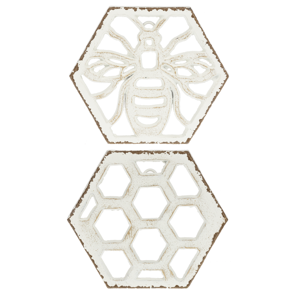 White Bee Trivet/Wall Decor