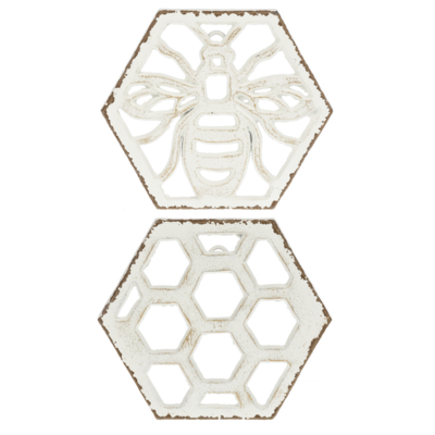 White Bee Trivet/Wall Decor