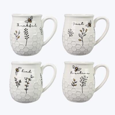 Ceramic Honey Bee Floral Mug
