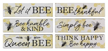 Honey Bee Mini Block Signs