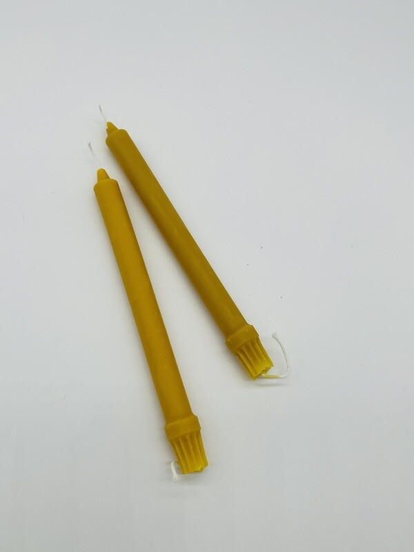 Set of 2 10" Taper Beeswax Candles