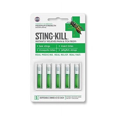 Sting Kill Swabs for Relief Honey Bee Stings