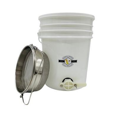 Bottling Pail with Double Stainless Steel Strainer
