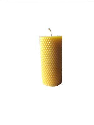 Embossed Beeswax Pillar Candle