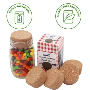 Cork Lid / Stopper For Mason Jars 4 Pack