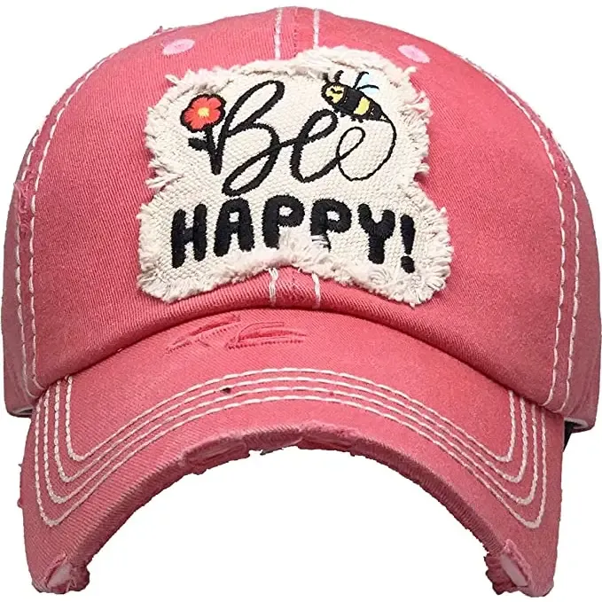 Vintage Bee Happy Baseball Cap