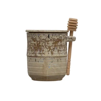 Stoneware Honey Pot
