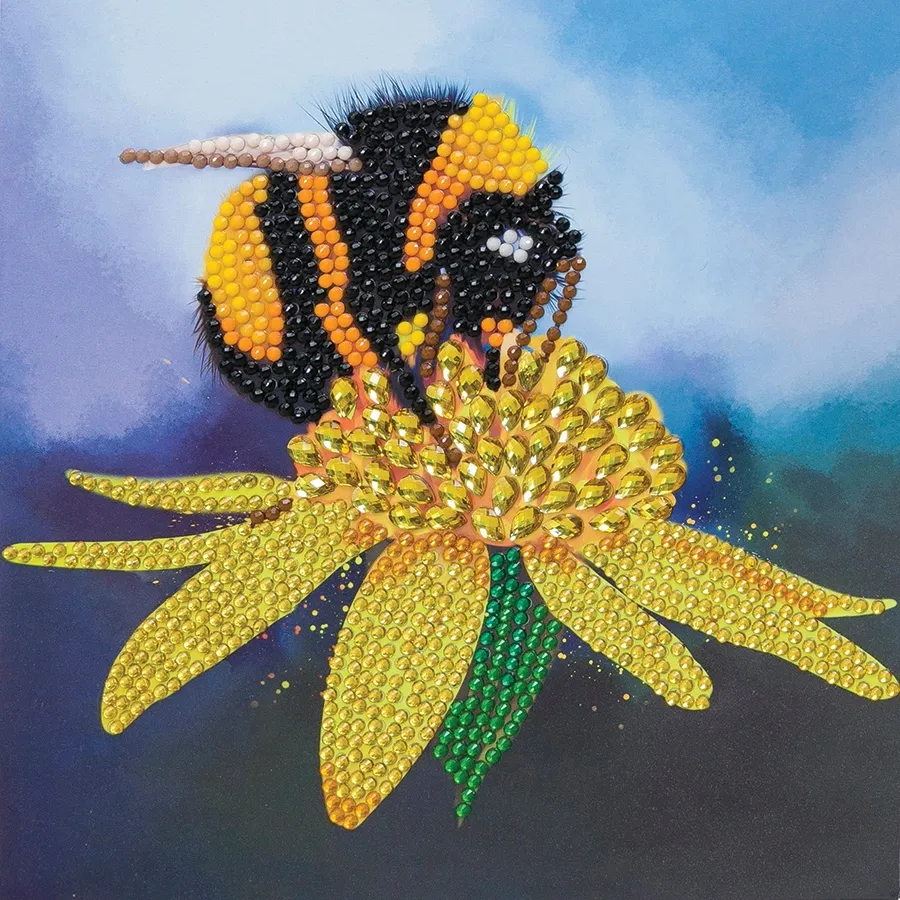 Honey Bee &amp; Flower Cyrstal Art Card Kit DIY
