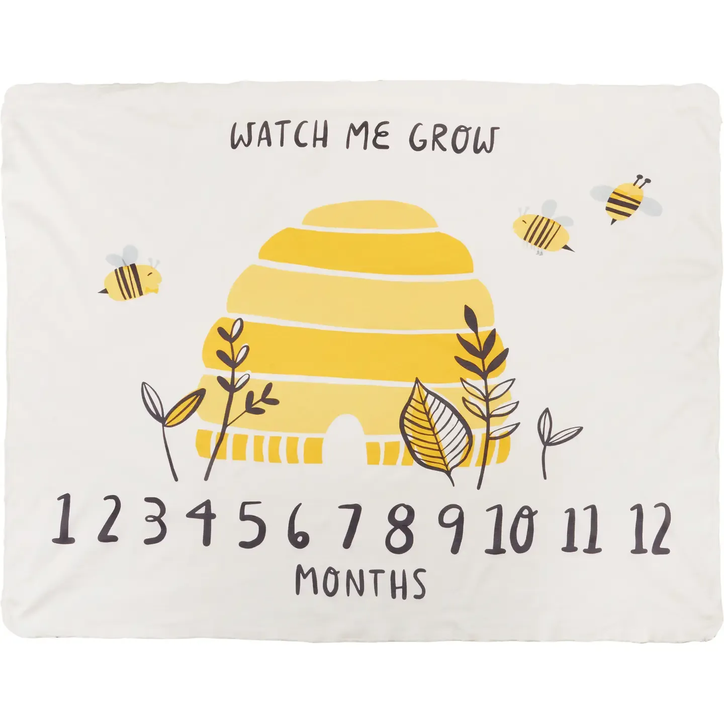 Watch Me Grow Bees Milestone Baby Blanket