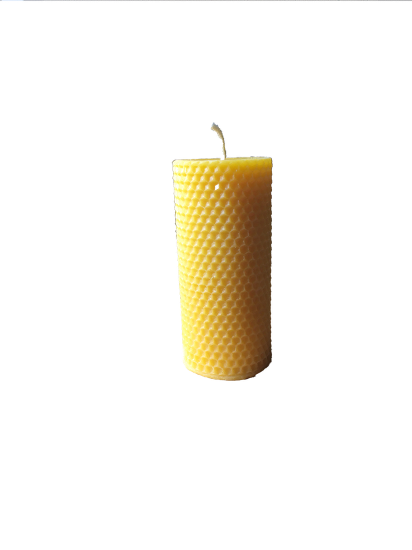 Embossed Beeswax Pillar Candle