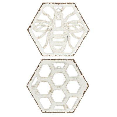 White Bee Trivet/Wall Decor