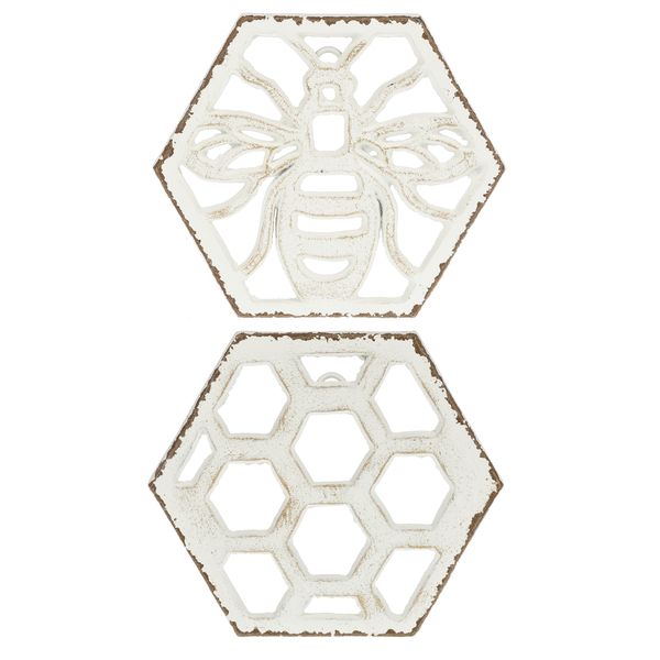 White Bee Trivet/Wall Decor