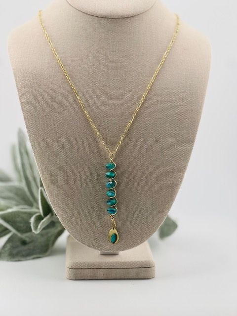 Dramatic Drip in Aqua – Artisan Necklace
