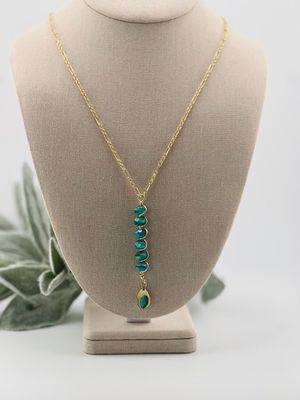 Dramatic Drip in Aqua – Artisan Necklace