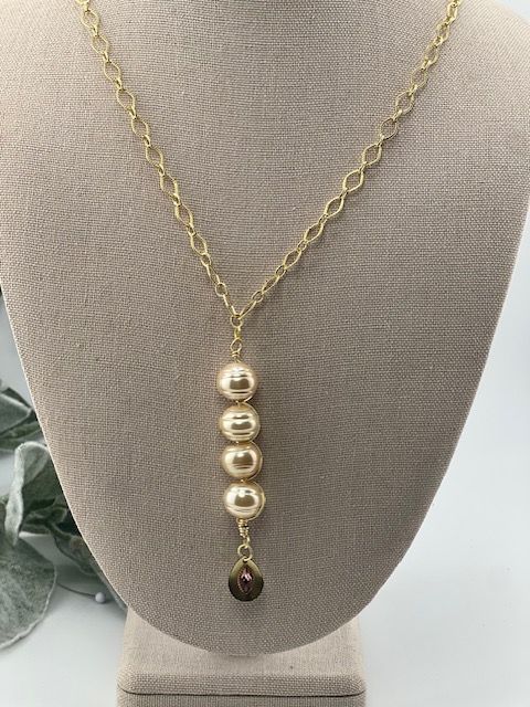 Dramatic Drip Vintage Pearl - Artesian Necklace