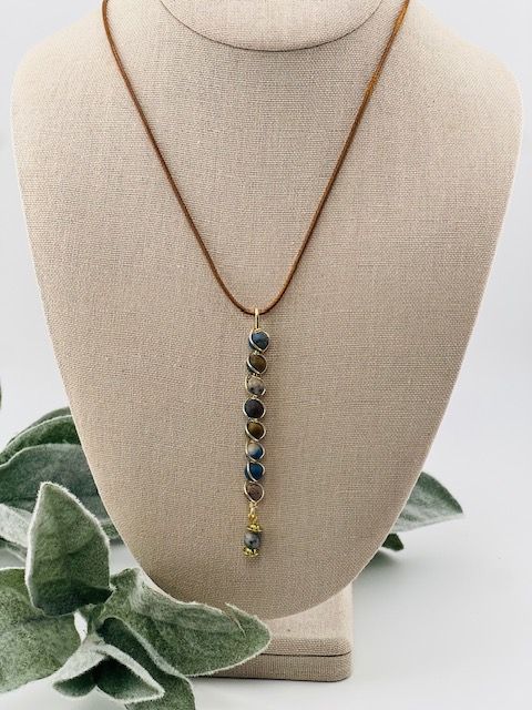 Dramatic Drip Earthen Blue - Artesian Necklace