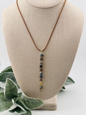 Dramatic Drip Earthen Blue - Artesian Necklace