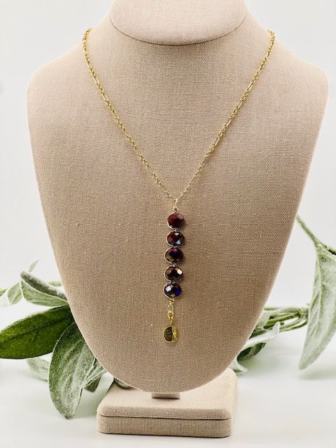 Dramatic Drip - Garnet Necklace