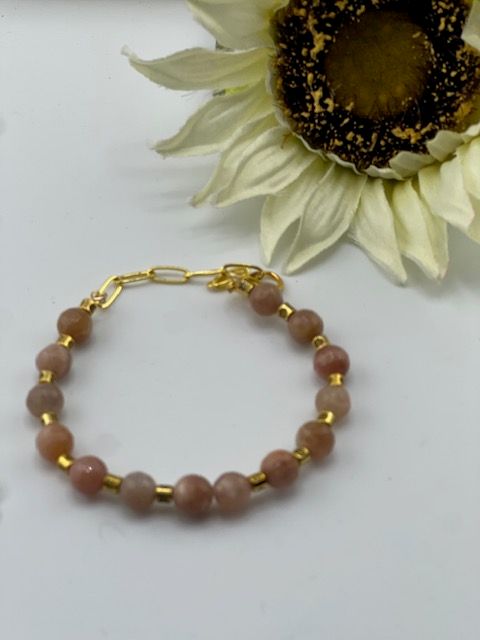Sophia Collection - Champaign Marble/Chain Bracelet