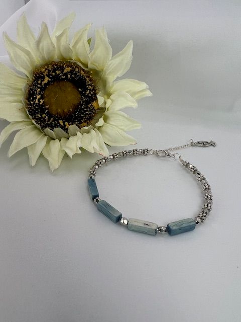 Summer Time - Driftwood Blue/Silver Bracelet