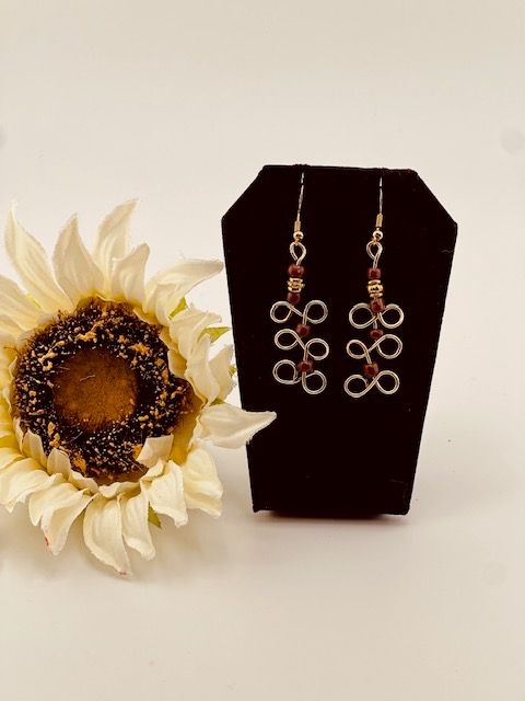 Cali Multi-Loop Earrings – Rustic Glass &amp; Gold-Plated Beads on Tarnish-Resistant Wire