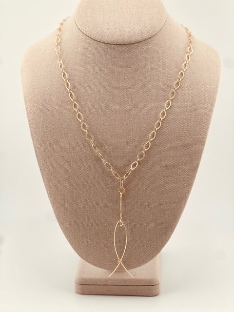 Simple Faith Gold Necklace – Handcrafted Faith Symbol Pendant on 18K Gold Triple-Dipped Chain
