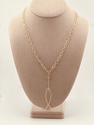 Simple Faith Gold Necklace – Handcrafted Faith Symbol Pendant on 18K Gold Triple-Dipped Chain