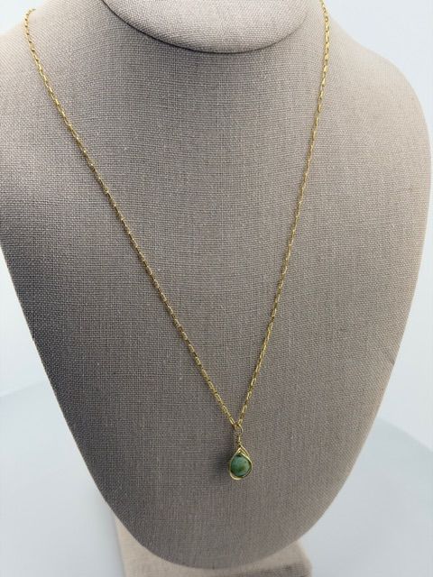 14K Gold-Filled Hand-Wrapped Stone Necklace