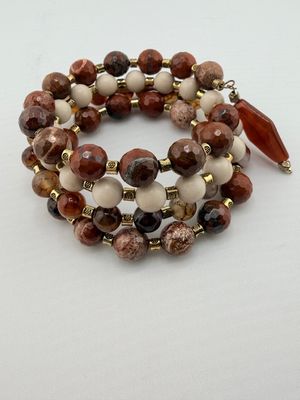 Rustic Stone Spiral Cuff Bracelet