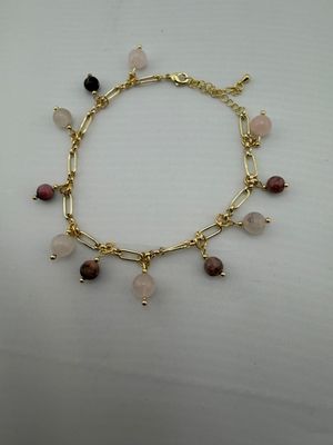 Pink and Plum Artisan Beaded Bracelet