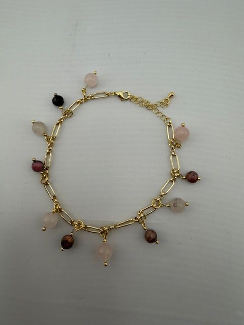 Pink and Plum Artisan Beaded Bracelet