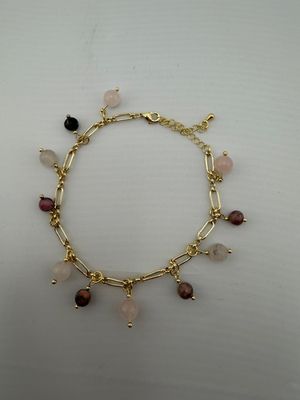 Pink and Plum Artisan Beaded Bracelet
