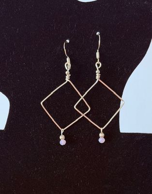Handcrafted Silver-Plated Triangle Earrings