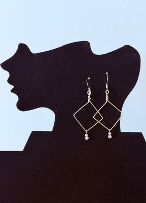 Handcrafted Silver-Plated Triangle Earrings