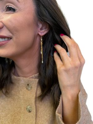 Gold Spiral Chain Earrings