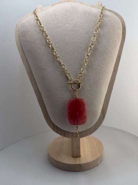 Cherry Quartz Pendant Necklace