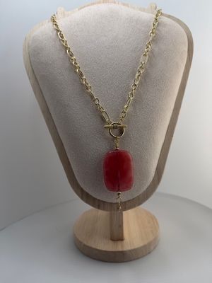Cherry Quartz Pendant Necklace