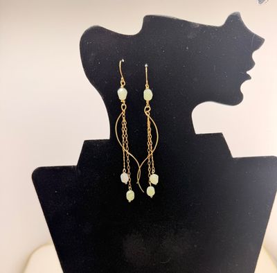 Jade Stone Drape Earrings