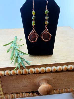Morning Dew &amp; Moss Geometric Drops - Earthy Boho Chic