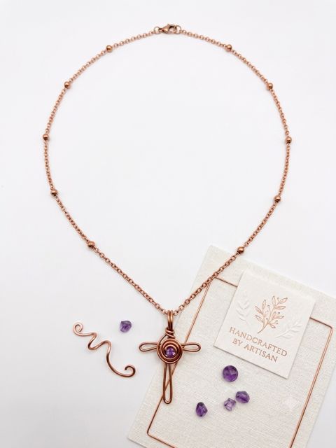 Copper Heart Cross