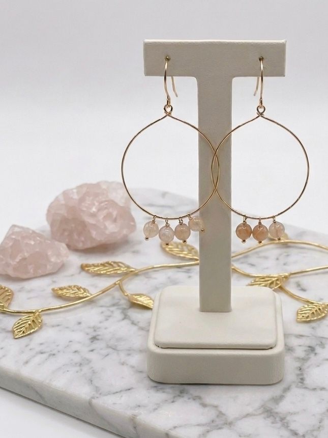 Dawn Glow Marquis Hoops - Boho Chic