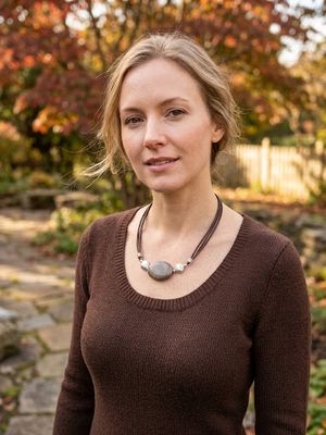 Grey Silk Jasper Stone Artisan Necklace on Leather